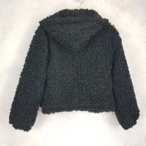 NEW Walter Baker Size M Amanda Fuzzy Jacket in Black Hooded NWT $398 - Picture 4 of 10